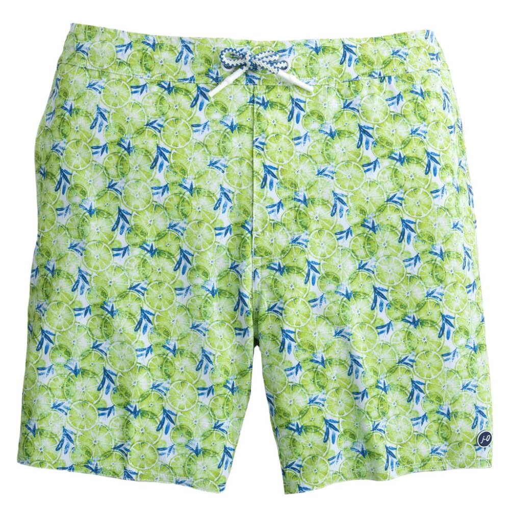 NWT Johnnie-O Men's Half Elastic 7" Swim Surf Shorts - Lima Small S